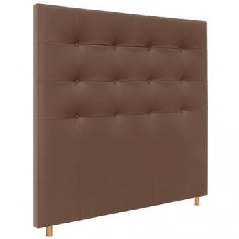 Cabecero Capitoné hasta el Suelo 150x120cm con Tapizado en Tela y Polipiel Arcilla para Cama Dormitorio