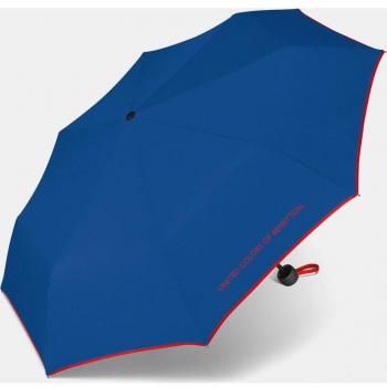 Paraguas Plegable Manual Benetton Love 54 cm Azul con Ribete a Contraste Safta