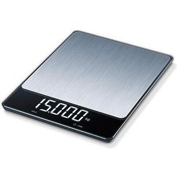 Beurer KS34 Balanza de cocina con pantalla LED de 9.5 x 2.5 cm y capacidad de carga extra alta de 15 kg