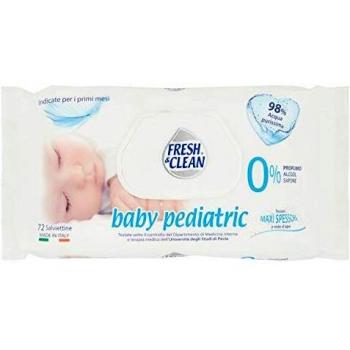 Toallitas Húmedas Pediátricas Fresh & Clean 72 Piezas Sin Perfume, Alcohol ni Parabenos