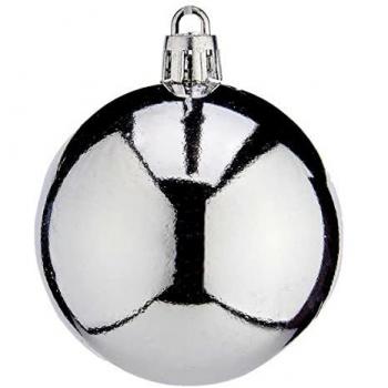 Bolas de Navidad 6 cm - 24 Unidades Plateadas de Plástico