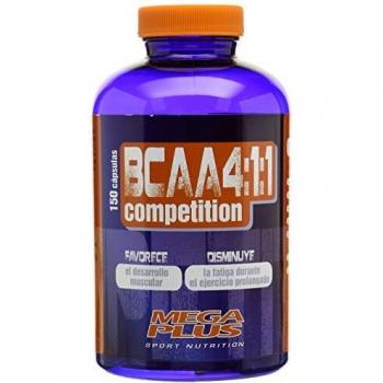 MEGA PLUS BCAA 4:1:1 COMPETITION CÁPSULAS - Complemento alimenticio a base de aminoácidos ramificados 4:1:1-150 Cápsulas de 728 mg