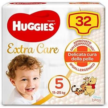 Pañales Huggies Extra Care Talla 5 (11-25 kg) - Paquete de 32 unidades
