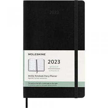 Agenda Semanal 2023 Moleskine Grande Tapa Blanda Negra