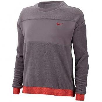 NIKE Therma Sudadera, Mujer, Gunsmoke/Metallic Silver, L