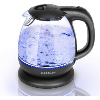 AIGOSTAR Hervidor de Agua Eléctrico - Vidrio de Borosilicato, Iluminación LED, Rápida Ebullición. Protección Contra La Ebullición en Seco