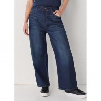 Lois Jeans para mujer - Caja Alta - Straight Wide Crop - Marino - Tallaje en Pulgadas
