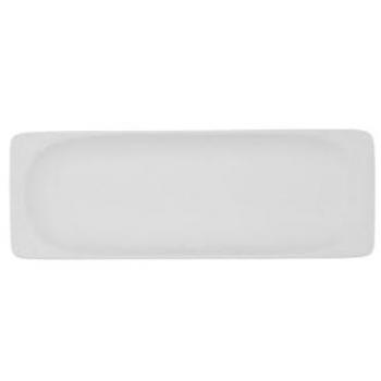 Bandeja Rectangular de Porcelana Blanco Mate Reforzada 25,6x9,1x2,3cm Apta para Microondas y Especial para Hostelería
