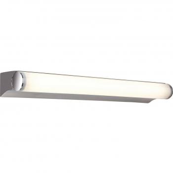 Aplique de baño Polaris Chrome 30 bombillas 5cm, Aplique de baño interior LED 6W Cromo, Difusor de policarbonato IP44