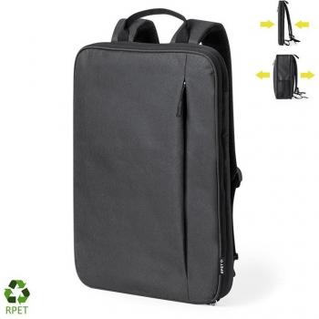 Mochila Extensible DAM Weiter Porta Laptop para Tablet de 10 Pulgadas y Portátil de 15 Pulgadas, Materiales Reciclados, Dimensiones: 31,5x16x42 Cm, Color Negro