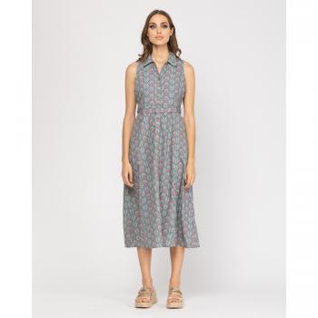 Niza Vestido midi camisero sin mangas características: diseño midi, sin mangas, estilo camisero, disponible en varios colores y tallas