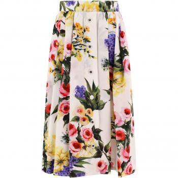 Dolce & Gabbana Women's Printed Full Midi Skirt in Multicolor | Size S | Color HA4YB