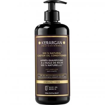 Kerargan - Acondicionador Anticaída con Aceite de Ricino, Argán y Camomila para nutrir y estimular el cabello - Sin Sulfatos, Sin Parabenos - 500 ml