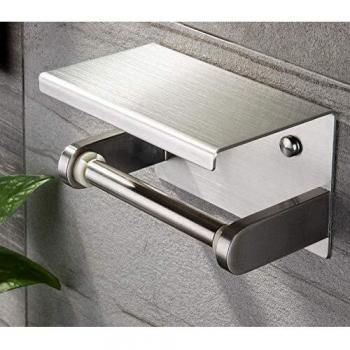 Ruicer Portarrollos Papel Higiénico Portarrollos Baño Acero Inoxidable Porta Rollo Papel Higienico- Adhesivo y Tornillos