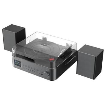 Sistema de Música Retro Reflexion HIF2082DAB con DAB+, CD, Bluetooth, Tocadiscos, Grabación MP3 USB y Pantalla a Color