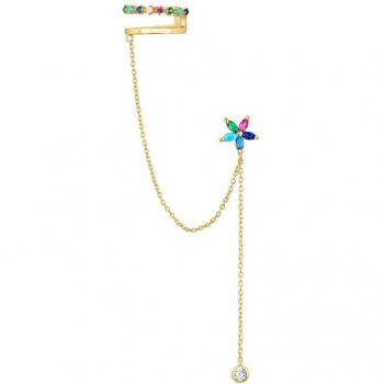 Piercing múltiple Ashanti de plata y baño de oro amarillo 18k