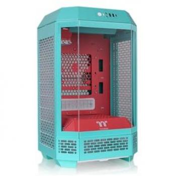 Chasis Mini Tower Thermaltake The Tower 250 Mint Strawberry - PC Gaming, Vidrio Templado, Color Verde y Rojo
