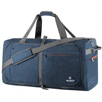 Waynorth 65L Bolsa de Viaje Plegable con Compartimento Bolsa de Deporte Impermeable Ligera Bolsa de Fin de Semana para Hombres Mujeres