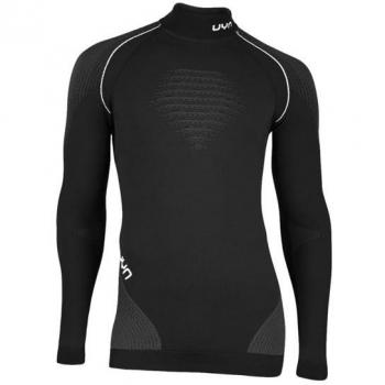 Camiseta Térmica de Manga Larga UYN Evolutyon para Hombre - Transpirable y Confortable, Color Negro/Antracita/Blanco, Talla S/M