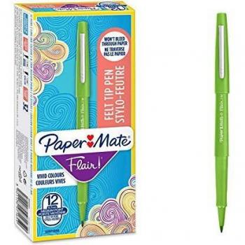 Rotulador de Punta Media 1 mm Verde Claro - Pack de 12 unidades