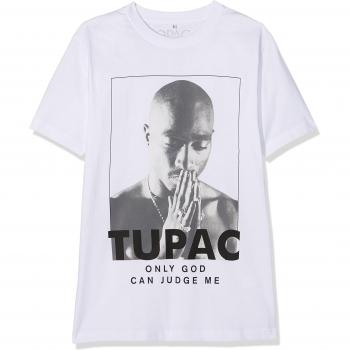 Camiseta Hombre 2Pac Prayer Blanca L 100% Algodón Casual