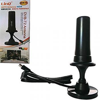 Antena DVB-T2 TV Portátil 46 dBi para Coche, Camper y SUV con Imán para Uso Exterior