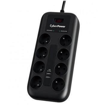CyberPower Tracer III P0820SUF0-FR - Regulador de tensión con 8 salidas AC, color negro, rango de voltaje de 200 a 250 V y cable de 1,8 m