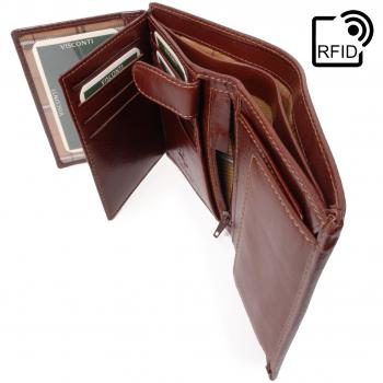 VISCONTI - Milan MZ3 - Cartera - Cuero Hunter - Marrón - RFID