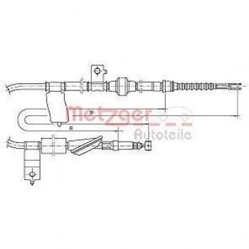 Cable de freno de mano Metzger 17.4017 para Honda Civic V, trasero derecho, tipo COFLE