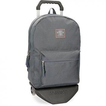 Pepe Jeans Cross Mochila con carro, 44 cm, color Gris
