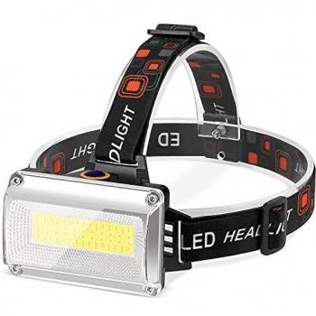 Linterna Frontal LED, Alta Potencia Linterna Cabeza Recargable con 4 Modos y 3 Colores, luz para bicicleta con Impermeable IPX4 para Casco, Pesca, Bicicleta, Camping y Caza