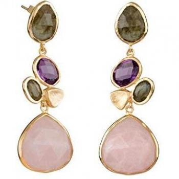 VIDAL & VIDAL Pendientes largosOro con Piedras de varios tonos