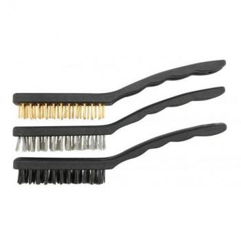 Cepillo de alambre VOREL 06963, cepillo manual para limpieza y desoxidación, cerdas de acero, mango ergonómico, ideal para trabajos en metal y superficies rugosas