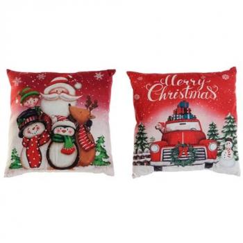 Cojín DKD Home Decor Navidad Multicolor Poliéster 40 x 10 x 40 cm (2 Unidades)