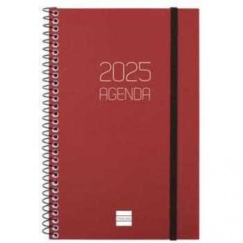 Finocam - Agenda Espiral Opaque 2025 Burdeos, Enero 2025 - Diciembre 2025 (12 meses), Español, Semana Vista Horizontal, E5-117x181 mm