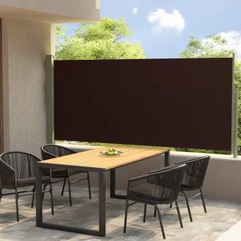 Toldo lateral retráctil de jardín marrón 117x300 cm