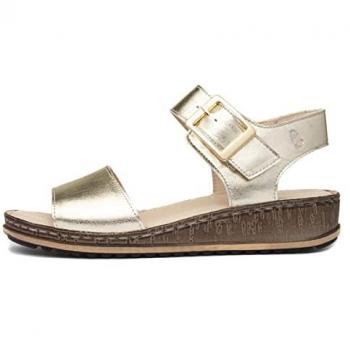 Hush Puppies Ellie Leather Women's Sandal - Gold - Size UK 3