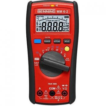 Multímetro Digital Benning MM 6-2 True RMS, CAT III 1000 V / CAT IV 600 V, Display de 6000 Cuentas, Rango de 0,0001 - 1000 V AC/DC