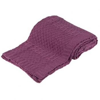 Manta Hilo Berenjena 220x260 Cm Suave y Cómoda para Decorar Tu Hogar