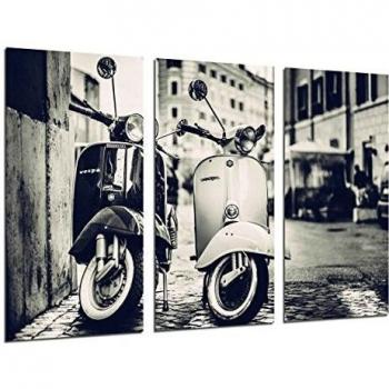 Cuadro Fotográfico Motos Vespa Vintage Tamaño total 97 x 62 cm XXL