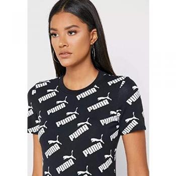 Puma Amplified AOP Fitted Dress Vestido, Mujer, Black, XS