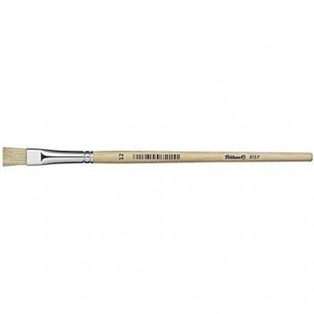 Pincel Plano Pelikan 613F, Tamaño 12, Mango de Madera sin Barnizar