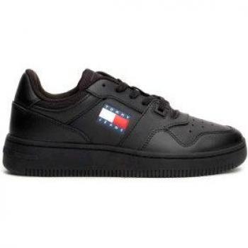 Zapatillas de Piel Tommy Jeans para mujer Essential Retro negro, modelo EN0EN02505F, talla 41
