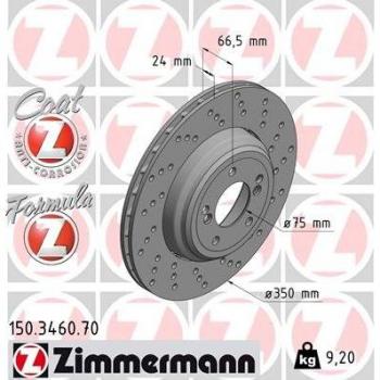 Disco de freno ZIMMERMANN 150.3460.70