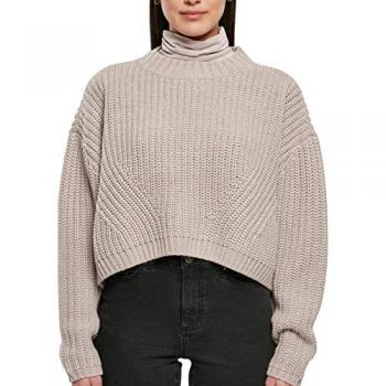 Urban Classics Women's Wide Oversize Sweater in Warm Grey