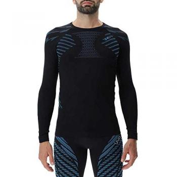 UYN Ultra 1 OW Camiseta De Manga Larga Hombres - Negro, Azul, Talla L, para running