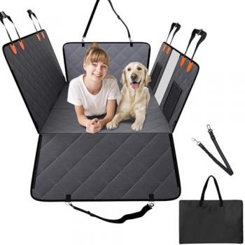 VEVOR Dog Car Seat Cover with Back Seat Extender, Mesh Window & Storage Pocket, 400lb Capacity, 57.4x30.3 in