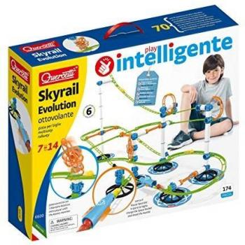 Quercetti Marble Run Skyrail Evolución 174 Piezas, juguete de construcción para niños a partir de 7 años, incluye 174 piezas multicolores para crear un recorrido de canicas