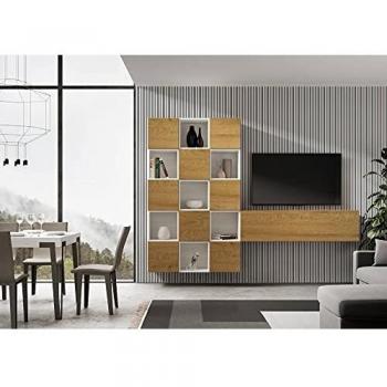 Composición Moderna de Pared Suspendida de Madera A101 - L. 274 H. 200 P. 39,2