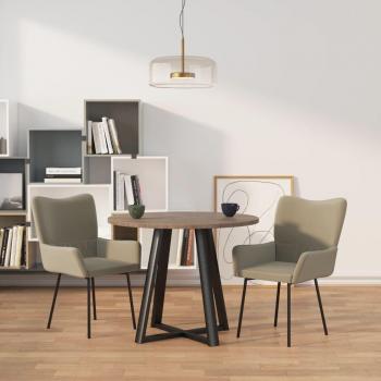Light Grey Velvet Dining Chairs - Set of 2